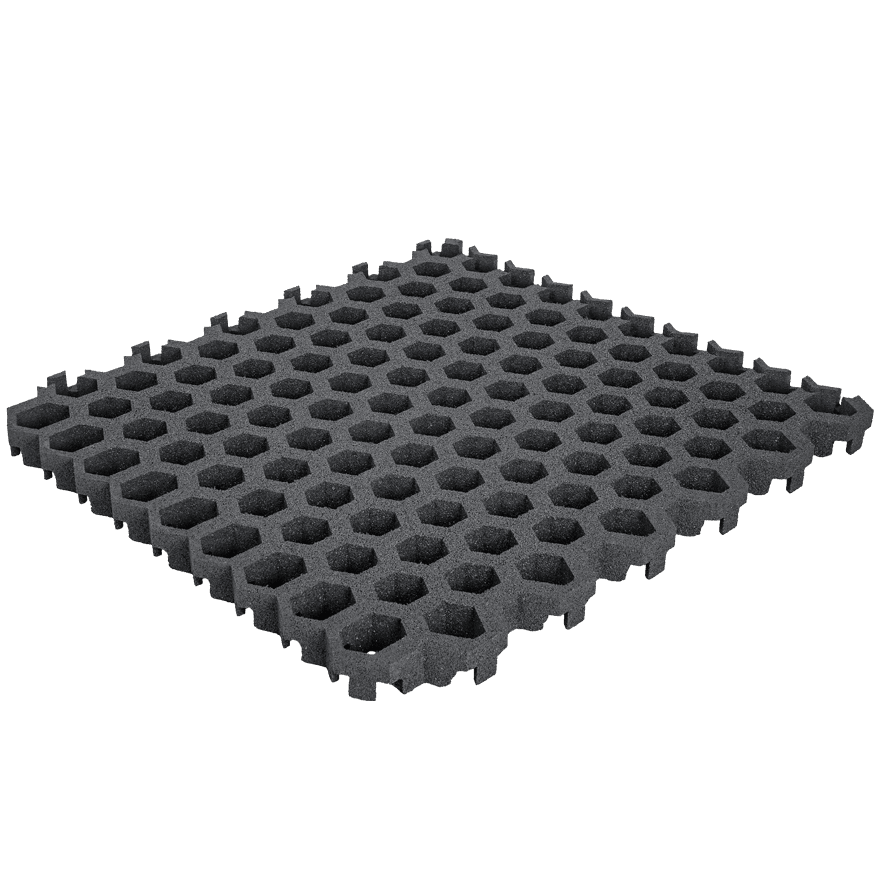 Rasengitterplatte Hexagon grau