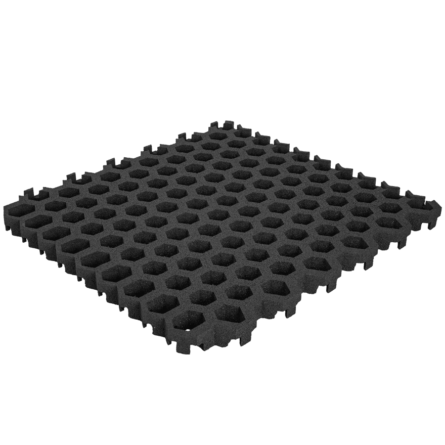 Rasengitterplatte Hexagon schwarz