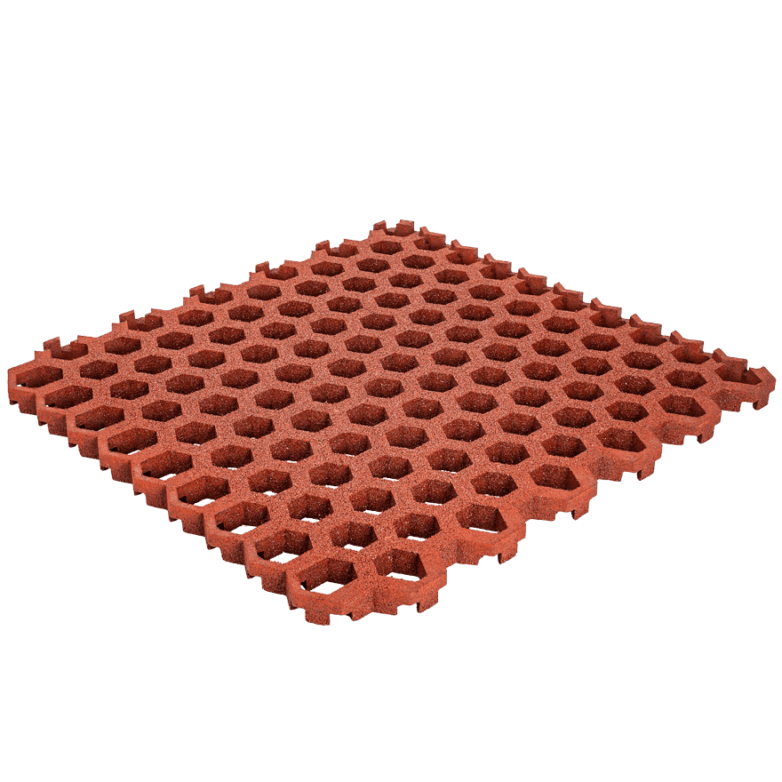Rasengitterplatte Hexagon rot