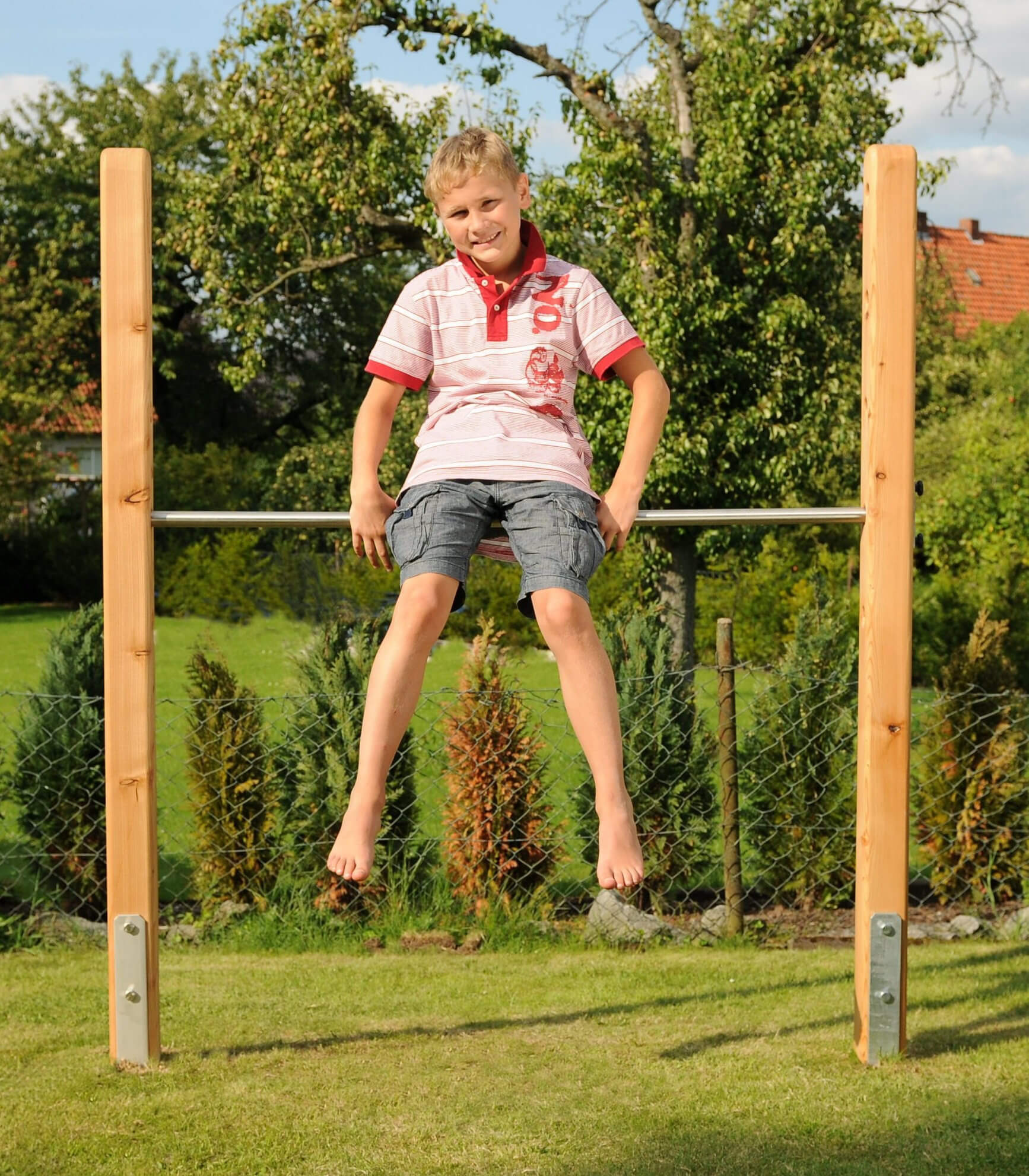 Einfach Turnreck Turnstange Lärche-V2A Einfach Turnreck Turnstange Lärche-V2A